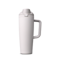 FreeSip Tumbler 30oz, pale grey/white body with matching white lid and handle